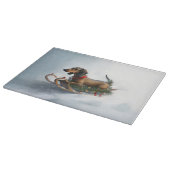 Planche À Découper Dachshund hiver neige de Noël (Coin)