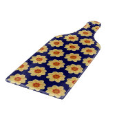Planche À Découper Dahlia jaune motif floral sur bleu (Coin)