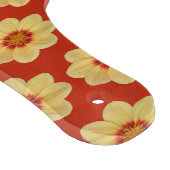 Planche À Découper Dahlia jaune motif floral sur rouge (Coin)