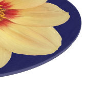 Planche À Découper Dahlia jaune sur Floral bleu (Coin)