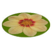 Planche À Découper Dahlia jaune sur la florale verte (Coin)