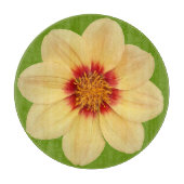 Planche À Découper Dahlia jaune sur la florale verte (Devant)