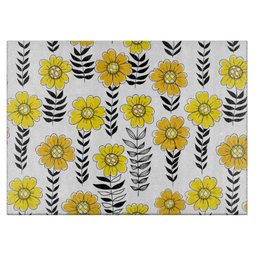 Planche À Découper Daisy dooda en jaune et noir (Devant)