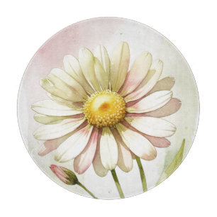 Planche À Découper Daisy Watercolor Flower Moderne Professionnel