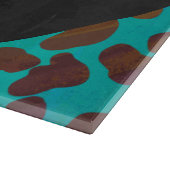 Planche À Découper Dalmatie Brown et Turquoise avec Monogramme (Coin)