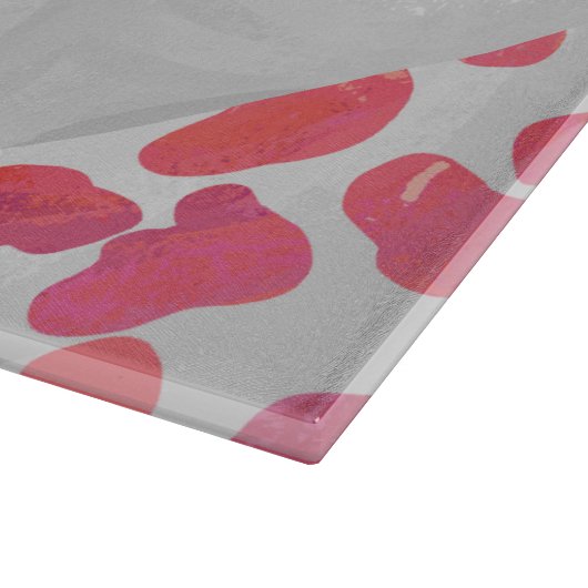 Planche À Découper Dalmatie rose et blanc avec monogramme (Coin)