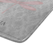 Planche À Découper Damas de libellule rose (Coin)