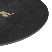 Planche À Découper Damas florales noir et or (Coin)