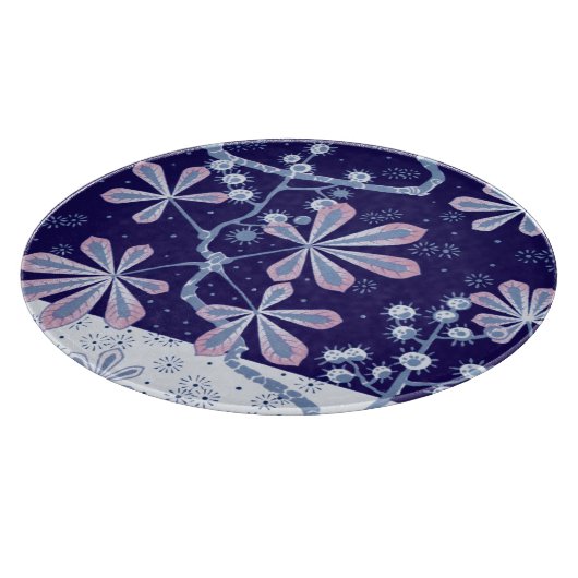 Planche À Découper Damas Frost Flower Round Glass Cutboard (Coin)