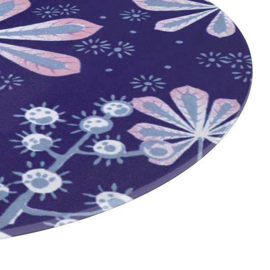 Planche À Découper Damas Frost Flower Round Glass Cutboard (Coin)