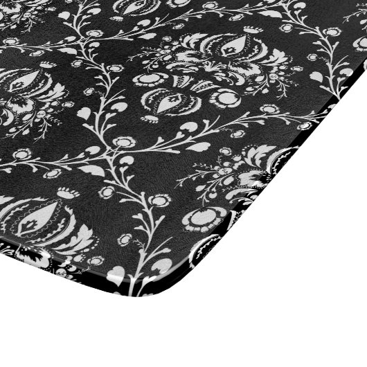 Planche À Découper Damas noir et blanc (Coin)