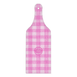 Planche À Découper Damas roses avec coquillage