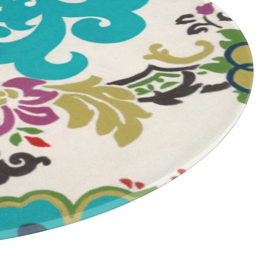 Planche À Découper Damask Floral Patterns Plum Turquoise (Coin)