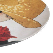 Planche À Découper DAME À LA ROSE ROUGE Beauté Mode (Coin)