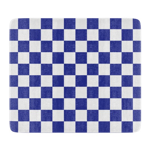 Planche À Découper Damier bleu et blanc (Devant)