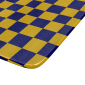 Planche À Découper Damier bleu marine et jaune moutarde (Coin)