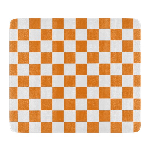 Planche À Découper Damier Orange et Blanc (Devant)
