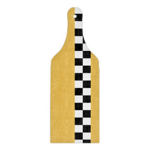Planche À Découper damier rayé jaune moutarde