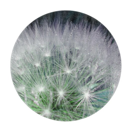 Planche À Découper Dandelion vert avec de minuscules gouttelettes d'e (Devant)