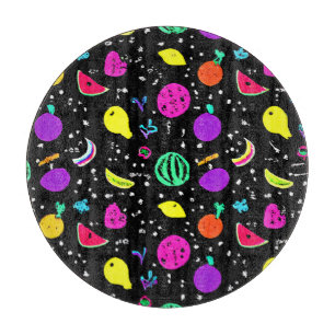 Planche À Découper Danse énergique de fruits néons