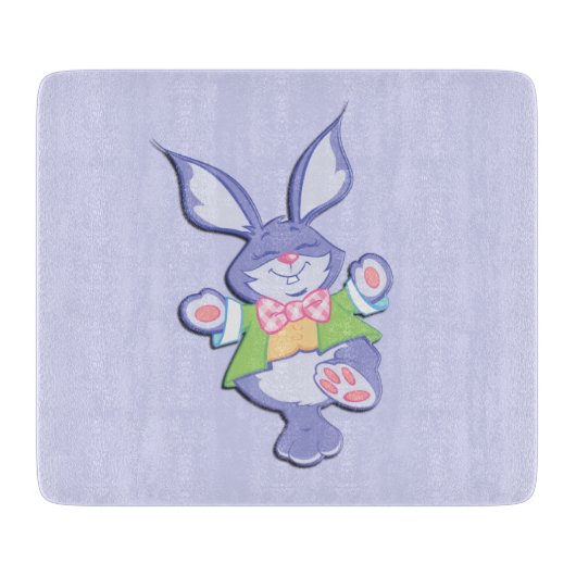 Planche À Découper Danser Violet Bunny de Pâques (Devant)