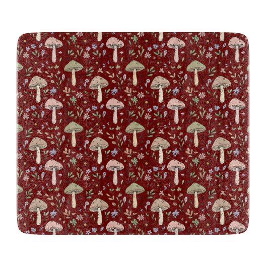 Planche À Découper Dark Academia Plum Red Fungi Moody Scholarly Gift (Devant)