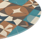 Planche À Découper Dark Blue, Teal, Brown, and Tan Geometric Pattern (Coin)