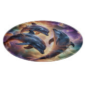 Planche À Découper Dauphins et méduses cosmiques dans l'espace (Coin)