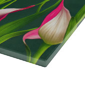 Planche À Découper De belles fleurs roses et vertes en calla Bold (Coin)