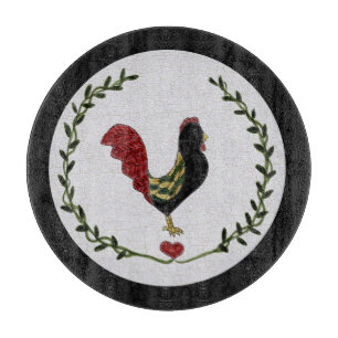 Planche à découper de coq d'art populaire et de