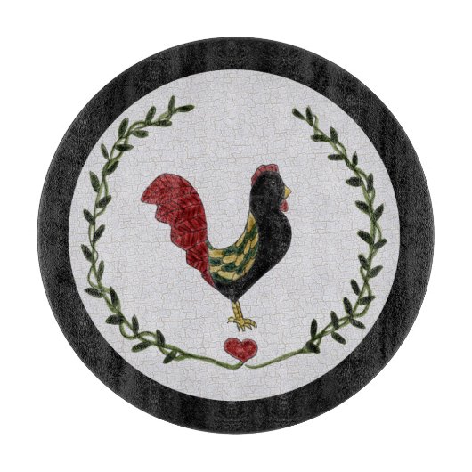 Planche à découper de coq d'art populaire et de (Devant)