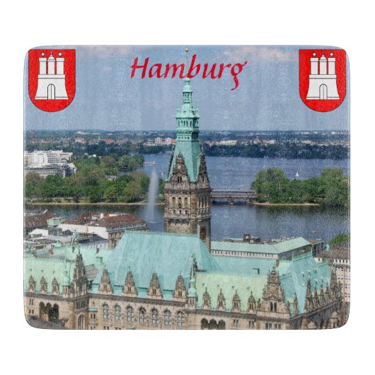 Planche à découper de Hambourg Townhall Glas (Devant)