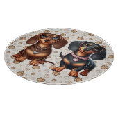 Planche À Découper De mignons amis dachshund (Coin)