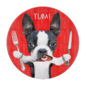 Planche à découper de mirabelle de Boston Terrier (Devant)