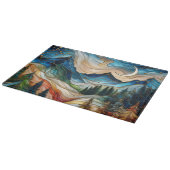 Planche à découper de montagne de style vitrail (Coin)