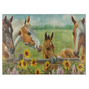 Planche à découper de peinture de cheval