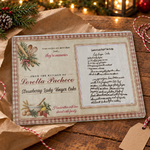 Planche à découper de recette manuscrite