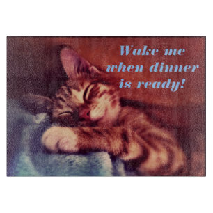 Planche à découper de sommeil de chaton