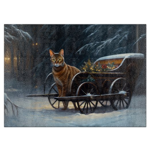 Planche À Découper Décor de Noël Abyssinian Snowy Sleigh Ride (Devant)
