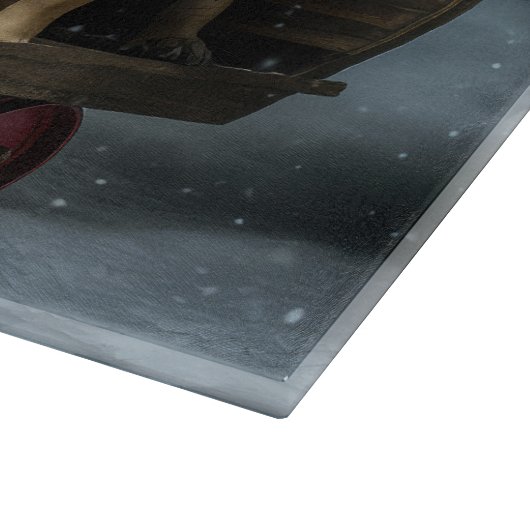 Planche À Découper Décor de Noël Bullmastiff Snowy Sleigh (Coin)