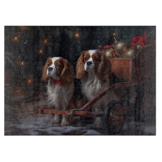 Planche À Découper Décor de Noël Cavalier King Snowy Sleigh (Devant)