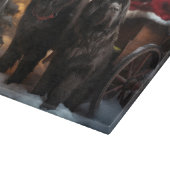 Planche À Découper Décor de Noël de Terre-Neuve Snowy Sleigh (Coin)