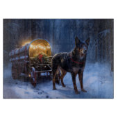 Planche À Découper Décor de Noël Kelpie Snowy Sleigh (Devant)