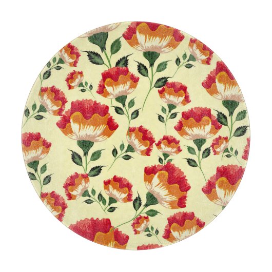 Planche À Découper Décor fleuri et motif sans charme. (Devant)