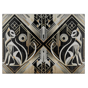 Planche À Découper Décoration Abstraite Coupe Chat Noir