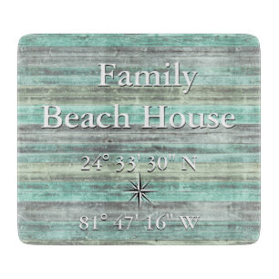 Planche À Découper Décoration Côtière Personnalisée Et Longitude