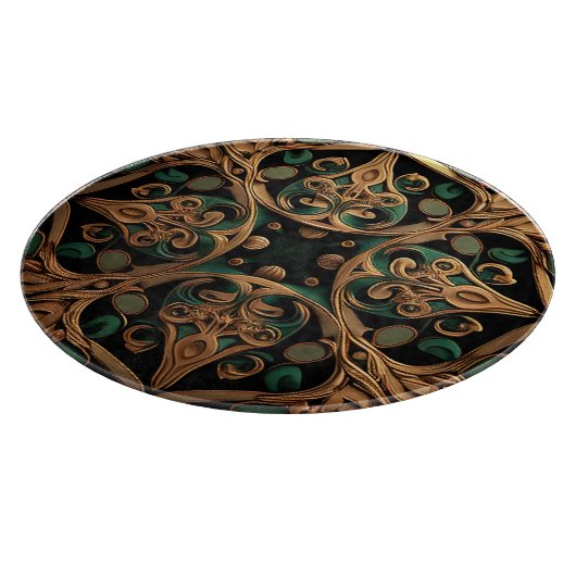 Planche À Découper Décoration Motif en bronze vert (Coin)