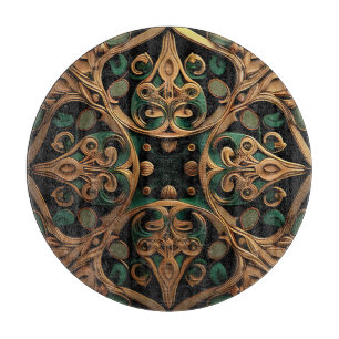 Planche À Découper Décoration Motif en bronze vert