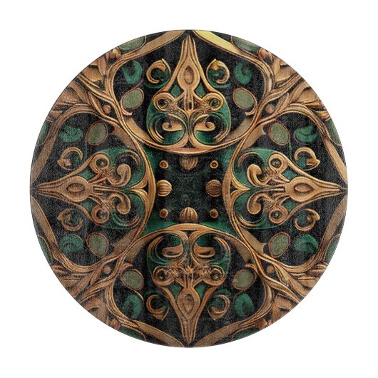 Planche À Découper Décoration Motif en bronze vert (Devant)