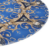 Planche à découper décorative bleu or (Coin)